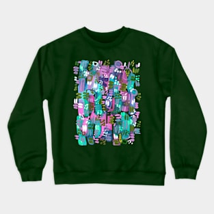 pinky aqua abstract painting modern design Crewneck Sweatshirt